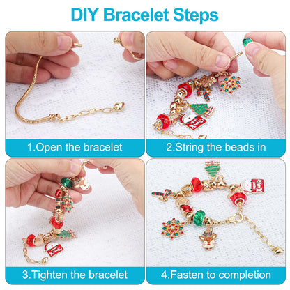 Christmas Advent Calendar 24 Days Countdown DIY Bracelet Blind Box Gift for Girl