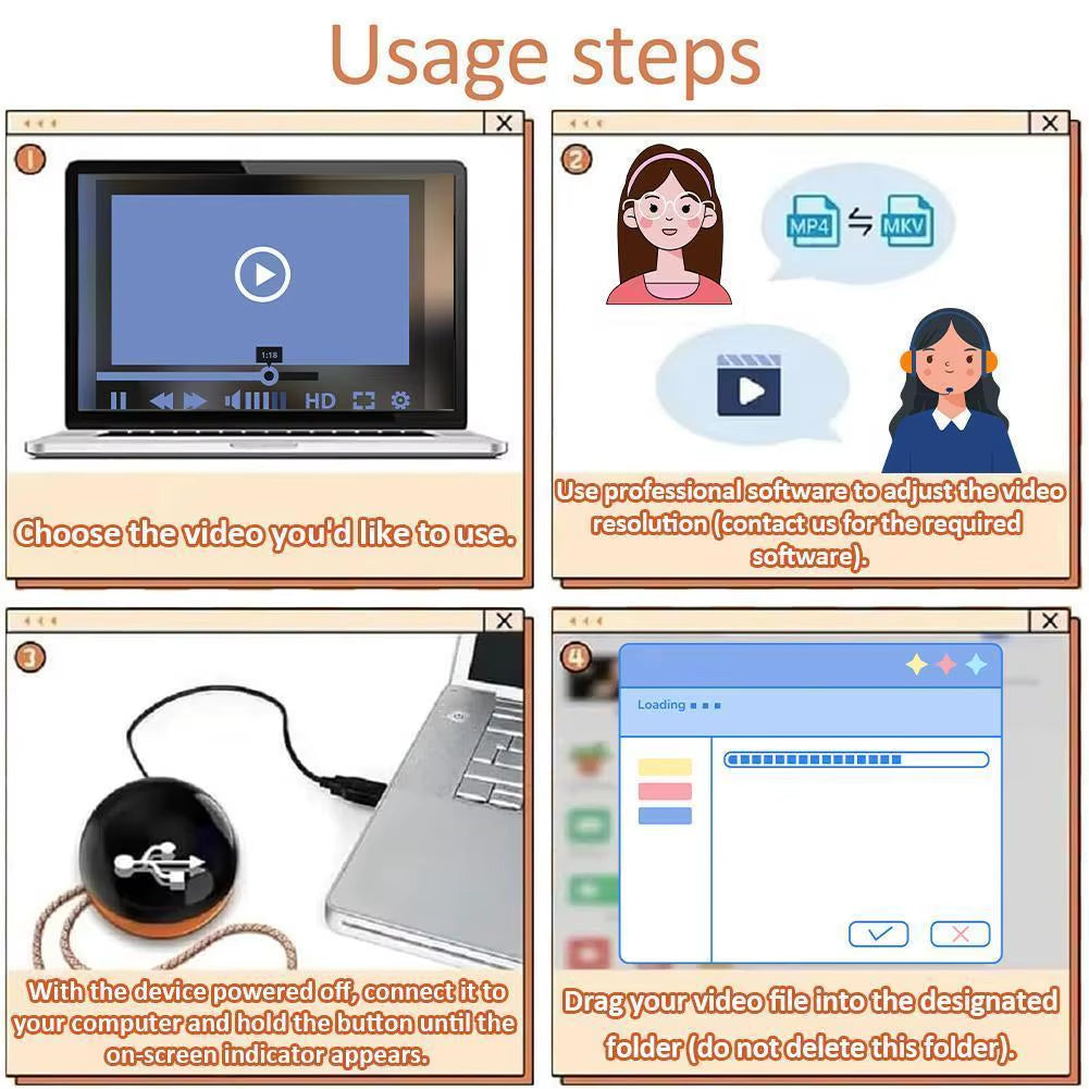 3D Crystal Ball Video Player Memory Ball Record Memory Glass Ball Support Ball Birthday Gift Graduation Gift Companion Gift Vide