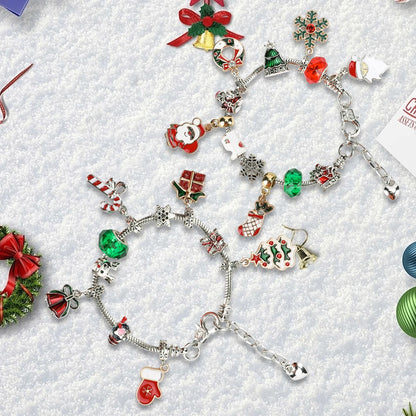 Advent Calendar Charm Bracelets Making Kit with 2Pcs DIY Charm Bracelets 24 Days Countdown Charm Bracelet Calendar for Girls