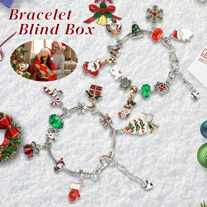 Advent Calendar Charm Bracelets Making Kit with 2Pcs DIY Charm Bracelets 24 Days Countdown Charm Bracelet Calendar for Girls